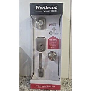 Kwikset Henley Single Cylinder Door Handleset W/Round Maven Knob Satin Nickel